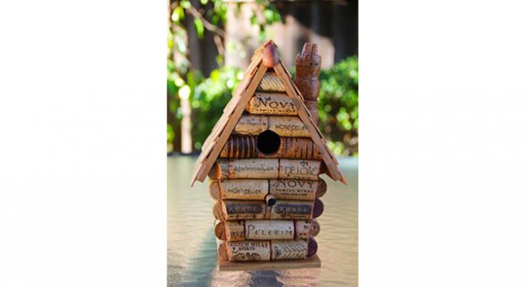 Maison d'oiseau en bois 6 trous, maison d'oiseau naturelle faite à