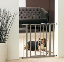 Barrière de sécurité haut de l'escalier Walk Thru Baby Gates Barrière  extensible pour chien 